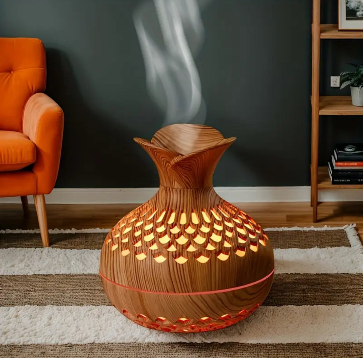 Diffuseur d'huiles essentielles en bois élégant avec éclairage